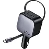 Image de Autolader - UGREEN - 60W - USB-A + USB-C - Intrekbare versie - Zwart