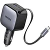 Image de UGREEN 3-in-1 sigarettenaansteker 90W intrekbare autolader 60W ingebouwde USB-C-kabel Auto-accessoires 12V autoadapter voor iPhone 17/16, Macbook, Galaxy S25/24, GPS etc.