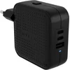 Image de Hyper HyperJuice 3-port GaN travel oplader (70W)   70W Max USB-C1 en C2   18W Max USB-A1   Compatibel met USB-C en USB-A apparaten - Zwart