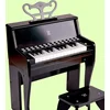 Image de Hape Elektrische Kinderpiano met Lichtgevende Toetsen en Kruk, Zwart - 25 Toetsen, 3 Jaar+