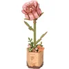 Image de Robotime Pink Rose - TW041 - Rowood Wooden Bloom Craft Series - Bloemen - Knutselen - Bouwpakket