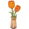 Image de Robotime Orange Tulip TW081 - Knutselen - DIY - Houten bouwpakket - Volwassenen - Bloemen - Creatief