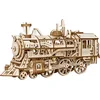 Image de Robotime modelbouwpakket Locomotief hout 370mmx185mmx120mm - Naturel kleur