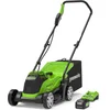 Image de Greenworks 2516107UB grasmaaier Duwgrasmaaier Batterij/Accu Zwart, Groen