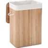 Image de Songmics XL 72 Liter - Grote opvouwbare wasmand - bamboe - wasbare voering - 40 x 30 x 60 cm