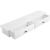 Image de SONGMICS Wandplank, zwevend rek met 2 laden, hoogglans oppervlak, belastbaar tot 15 kg, 65 x 15 x 10 cm, hal, woonkamer en keuken, wit LWS65WT
