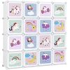 Image de Hoppa! Reksysteem - 16 kubussen - Opbergkast voor kinderen - Kunststof - 123 x 31 x 123 cm - Wit