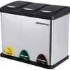 Image de Songmics Prullenbak 24L - Afvalscheiden Prullenbak - Pedaalemmer Roestvrij Staal - 3 x 8 Liter Afvalbak