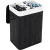 Image de Songmics - Opvouwbare Wasmand Bamboe - Wasmand - 72L Zwart