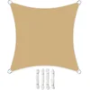 Image de zonnescherm, waterdicht tot ten minste 1.000 mm waterkolom, 93% UV-bescherming, zonwering van scheurbestendig polyester, weerbestendig, tuin, balkon, terras, camping, 3 x 3 m, zandgeel