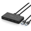 Image de UGREEN 4 Poorten USB 3.0 Share USB Switch voor 2 PC's, 2 in 4 out Switch met 2 USB 3.0 Kabels voor Printer, Scanner, Toetsenbord, USB Sticks, Harde Schijven, Muis, Headset, enz. Zwart