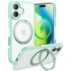 Image de TORRAS Hoesje Geschikt voor Apple iPhone 16 - UPRO Ostand R Fusion - Compatibel met MagSafe - 360° Draaibare Standaard - Back Cover Kickstand Ring - Groen