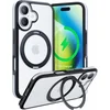 Image de TORRAS Hoesje Geschikt voor Apple iPhone 16 - UPRO Ostand R Fusion - Compatibel met MagSafe - 360° Draaibare Standaard - Back Cover Kickstand Ring - Zwart