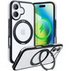 Image de TORRAS Hoesje Geschikt voor Apple iPhone 16 Plus - UPRO Ostand R Fusion - Compatibel met MagSafe - 360° Draaibare Standaard - Back Cover Kickstand Ring - Zwart