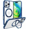 Image de TORRAS Hoesje Geschikt voor Apple iPhone 16 Pro - UPRO Ostand R Fusion - Compatibel met MagSafe - 360° Draaibare Standaard - Back Cover Kickstand Ring - Blauw