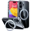 Image de TORRAS Hoesje Geschikt voor Apple iPhone 16 - UPro Ostand Pro - Compatibel met MagSafe - Back Cover met Magneet - 360° Draaibare Ring Standaard - Transparant