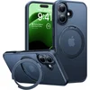 Image de TORRAS Hoesje Geschikt voor Apple iPhone 16 Plus - UPro Ostand Pro - Compatibel met MagSafe - Back Cover met Magneet - 360° Draaibare Ring Standaard - Zwart