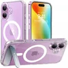 Image de TORRAS Hoesje Geschikt voor Apple iPhone 16 - UPro Pstand - Compatibel met MagSafe - Uitklapbare Kickstand - Back Cover met Magneet - Transparant
