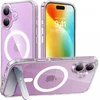 Image de TORRAS Hoesje Geschikt voor Apple iPhone 16 Plus - UPro Pstand - Compatibel met MagSafe - Uitklapbare Kickstand - Back Cover met Magneet - Transparant