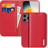 Image de Dux Ducis Hoesje - Geschikt voor iPhone 17 Pro Hoesje - Dux Ducis Hivo - Genuine Leather Book Case - Rood