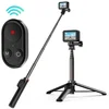 Image de Telesin RCSS-001 Vlog Selfie Stick met Bluetooth Afstandsbediening - Geschikt voor Action cam en smartphone - Uitschuifbaar tot 50 cm - Statief en selfiestick - Zwart
