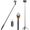 Image de Ulanzi SK-03 Selfie Stick Statief - Uitschuifbaar tot 160 CM - Met Bluetooth afstandsbediening - Geschikt voor smartphone en Action cam - Telefoonstatief - Statief voor GoPro - Zwart