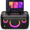 Image de Ikarao Karaoke set voor Volwassenen - Break X1 - 2 Draadloze Microfoons - 800W - Gratis Karaoke App 6 maanden - HD scherm - Zwart