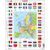 Image de Larsen Europa met vlaggen   Puzzel   Kaarten & Geografie   Europa   Educatieve legpuzzel voor kinderen   70 stukjes   Gemaakt in Noorwegen   Extra dikke 2,5 mm stukjes   Tray met vaste rand