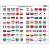 Image de Larsen Vlaggen van de wereld   Puzzel   Kaarten & Geografie   Vlaggen   Educatieve legpuzzel voor kinderen   80 stukjes   Gemaakt in Noorwegen   Extra dikke 2,5 mm stukjes   Tray met vaste rand