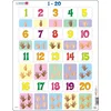 Image de Larsen Getallen 1 20   Puzzel   Leren rekenen   Getallen   Educatieve legpuzzel voor kinderen   20 stukjes   Gemaakt in Noorwegen   Extra dikke 2,5 mm stukjes   Tray met vaste rand