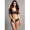 Image de Christine le Duc - Kanten BH Set met Open Kruis - Lingerie Erotisch - Fleur - Zwart - M