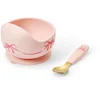 Image de Elodie eetservies - Kom + lepel - Baby eetservies set - Baby Siliconen kommetje + lepel - Baby servies set - Rosy Bow