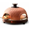 Image de Emerio Pizzarette Origineel - 4 Persoons Pizza Oven - Handgemaakte Terracotta Koepel - 4 Geïsoleerde Bakspatels - RVS Bakplaat - Gourmetstel met Cool touch koepel - PO-115985 900W