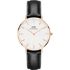 Image de Daniel Wellington Petite Rosé Sheffield White DW00100174 - Horloge - 32mm - Leer - Zwart