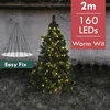 Image de Easy fix kerstboom verlichting met 160 LED lampjes -2m -Warm wit   -Ook geschikt voor buiten -lichtkleur: Warm Wit -met stekker -Kerstdecoratie