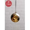 Image de Kerstbal met 40 LED lampjes - 15cm - rook zwart