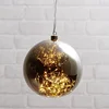Image de Kerstbal met lampjes 20cm -zwart -lichtkleur: Warm Wit -met stekker -Kerstdecoratie