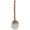 Image de Star Trading Hangende lichtbol 'Jutta' van glas aan jute touw, 15 Dew Drop LED's, batterijen + timer, transparant, H 140 cm