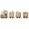 Image de Star Trading Batterij-aangedreven Kersttrein 'Yuletide' van hout, 4 LED's, kerstversiering, 54 cm
