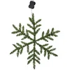 Image de Star Trading LED dennentakken 'Snowflake' als sneeuwvlok, batterijen + timer, 42 warmwitte LED's, buiten, groen, Ø 63cm