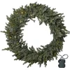 Image de Star Trading Kunstmatige LED Kerstkrans Greyland, groen, timer, voor buiten, warm wit, batterij, 100cm