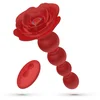 Image de Crushious - Rosaline - Draaibare Anale Rozenplug met Afstandsbediening - Rood