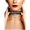 Image de Shots - Ouch! Halsband met Riem en Diamantjes black
