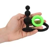 Image de Shots - Ouch! Kralen Butt Plug met Cockring neon green/black