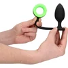 Image de Shots - Ouch! Butt Plug met Cockring neon green/black