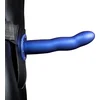 Image de Shots - Ouch! Gebogen Holle Strap-On - 20 cm metallic blue