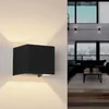 Image de Wandlamp Zwart Design LED 12W IP54 Vierkant - Wit licht