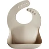 Image de Mushie Siliconen Baby Slabbetje met Opvangbakje | Shifting Sand | BPA ftalaatvrij| afwasbaar