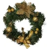 Image de Kerstkrans deur 30 cm goud - Plastic - SILUMEN
