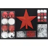 Image de Kerstbal Kit & Rood / Zilver Climtstand - Set 44PCS - Plastic - Rood - SILUMEN